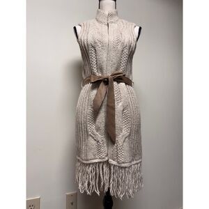 NWT - CHICO'S Fringe Fran Sleeveless Sweater Neutral, Sz 2 (L)